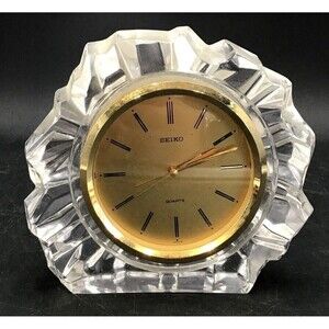 Seiko Quartz Lead Crystal Mantle Desk Clock Untested